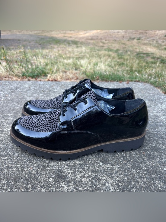 Remonte Shoes - Remonte Patent Leather Animal Print Oxford Lug Shoes EU 39 US 8